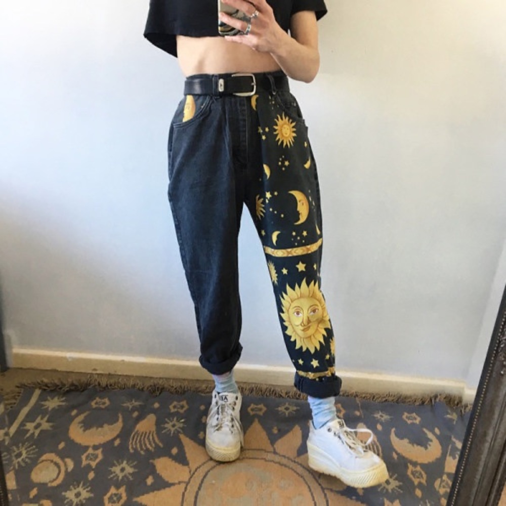 Moon Star Printed Pants - Picture 1 of 6
